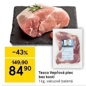 Vepřová plec bez kosti Tesco