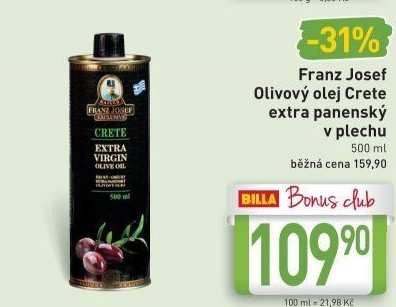 Olivový olej extra panenský Exclusive Kaiser Franz Josef