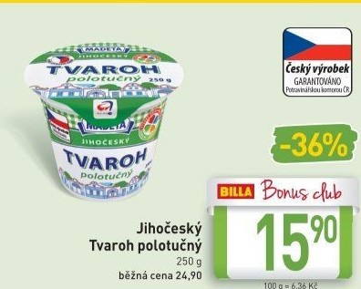 Tvaroh polotučný Jihočeský Madeta