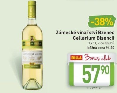Vína Cellarium Bisencii Zámecké vinařství Bzenec