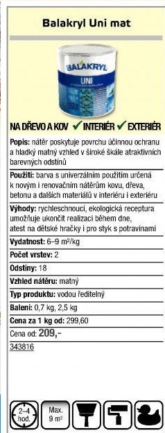 Barva Balakryl UNI mat
