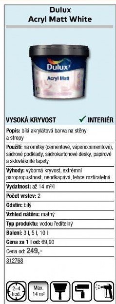 Barva interiérová Acryl Matt Dulux