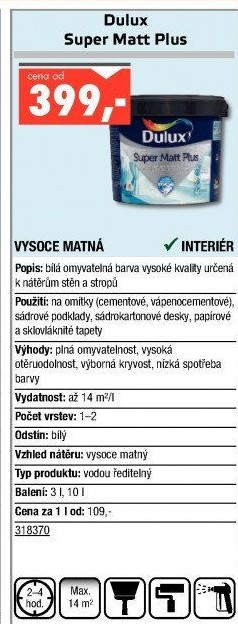 Barva interiérová Super Matt Plus Dulux