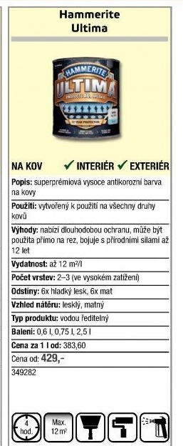 Barva přímo na rez Ultima Hammerite