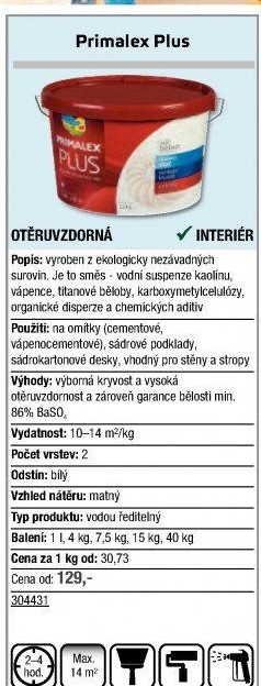 Interiérová barva Primalex Plus