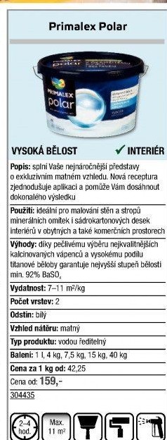 Interiérová barva Primalex Polar
