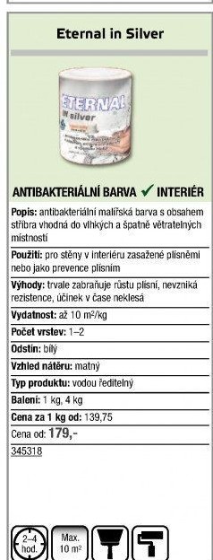 Malířská barva Eternal In silver
