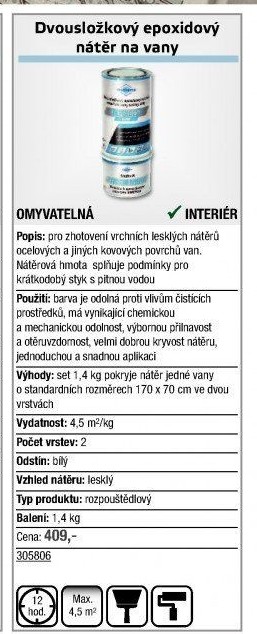 Nátěr na vany Sinepox Stachema