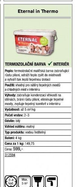 Termoizolační malířská barva IN Thermo Eternal