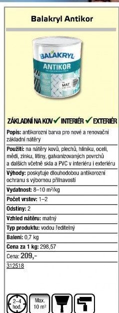 Základní antikorozní barva Antikor Balakryl