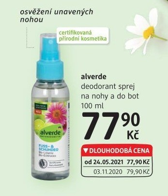 Deodorant sprej na nohy a do bot Alverde