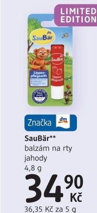 Dětský balzám na rty SauBär