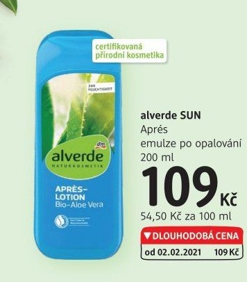 Emulze po opalování Alverde