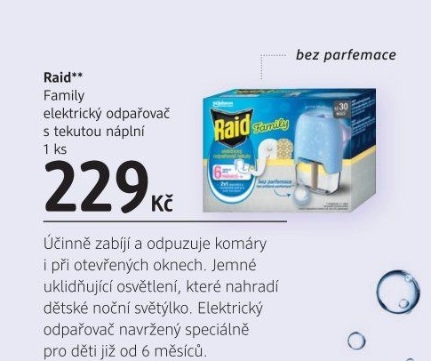 Odpařovač elektrický proti komárům Family Raid