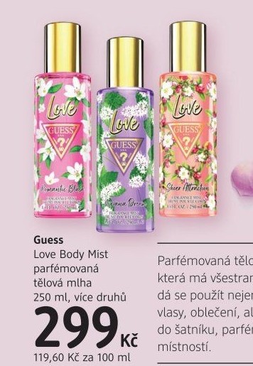 Parfémovaná tělová mlha dámská Guess