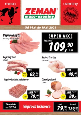 akční leták ZEMAN maso - uzeniny 14.6.2021-19.6.2021