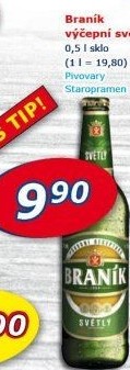 Pivo světlé výčepní 10° Braník