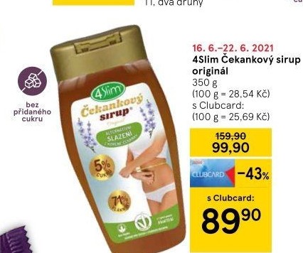 Čekankový sirup 4Slim