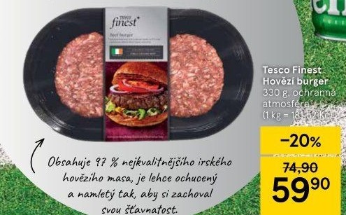 Hovězí hamburger Tesco Finest