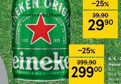 Pivo světlý ležák Heineken - soudek
