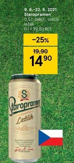 Pivo světlý ležák Staropramen