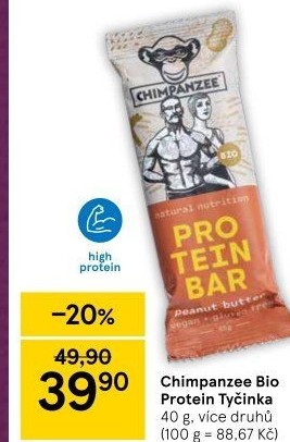 Proteinová tyčinka bio Chimpanzee