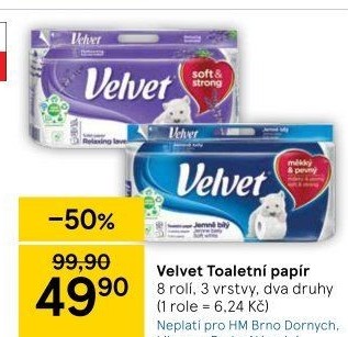 Toaletní papír 3vrstvý Velvet