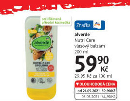 Balzám na vlasy Alverde