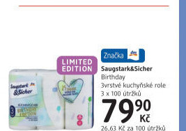 Utěrky kuchyňské 3vrstvé Saugstark&amp