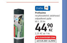 Zatahovací pytle na odpadky 60 l Profissimo