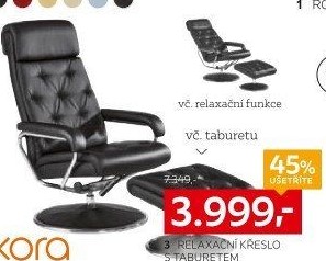 RELAXAČNÍ KŘESLO S TABURETEM
