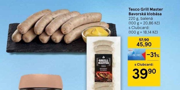 Bavorská klobása Grill Master Tesco