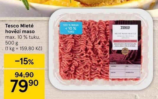 Hovězí mleté maso Tesco