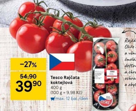 Rajčata koktejlová Tesco