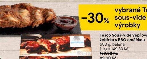 Vepřové žebírka Sous vide Tesco