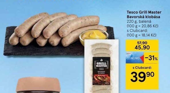 Bavorská klobása Grill Master Tesco