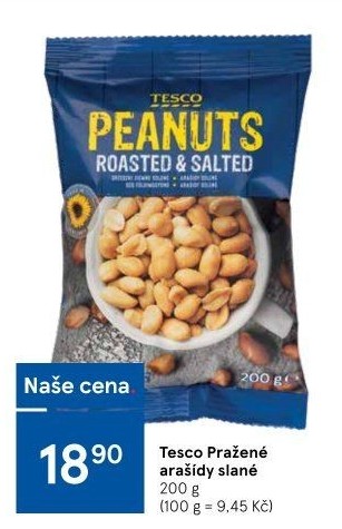 Pražené arašídy Tesco