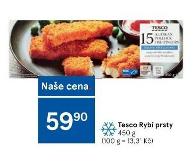 Rybí prsty mražené Tesco