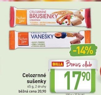 Celozrnné sušenky plněné Nature line