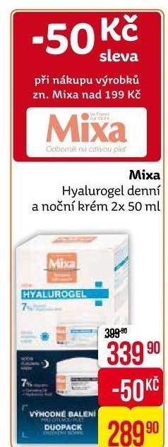Balení krém denní a noční Hyalurogel Mixa