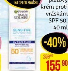 Krém pleťový na opalování OF 50 Sensitive Advanced Ambre Solaire Garnier
