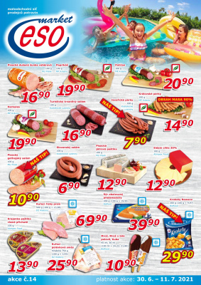 akční leták ESO MARKET 30.6.2021-11.7.2021