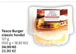 Hovězí hamburger Classic Tesco