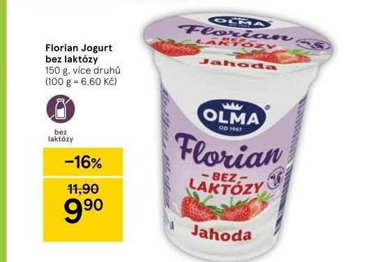 Jogurt ochucený bez laktózy Florian Olma