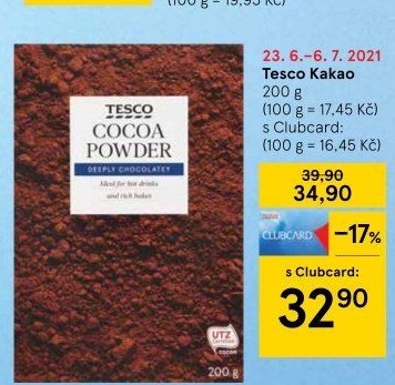 Prášek kakaový Tesco
