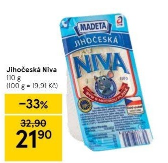 Sýr Niva Jihočeská 50% Madeta