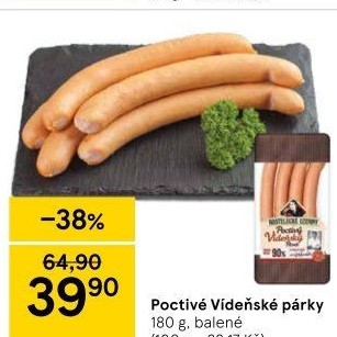 Párky vídeňské poctivé Kostelecké uzeniny