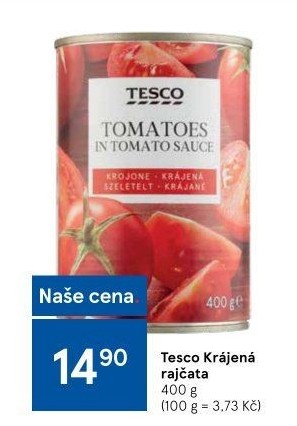 Rajčata krájená Tesco
