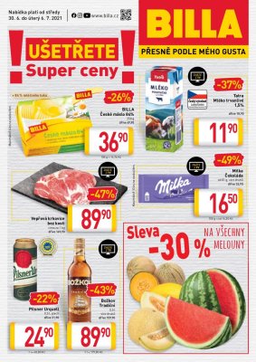 akční leták BILLA 30.6.2021-6.7.2021
