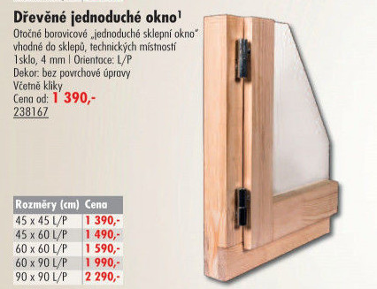 Dřevěné okno Radex